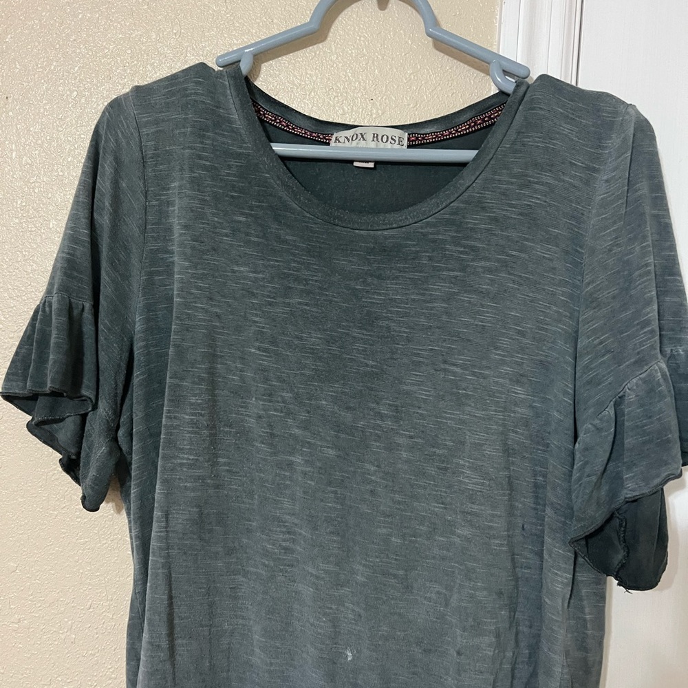 Women’s Ruffle Blouse Blue/Grey Size Medium